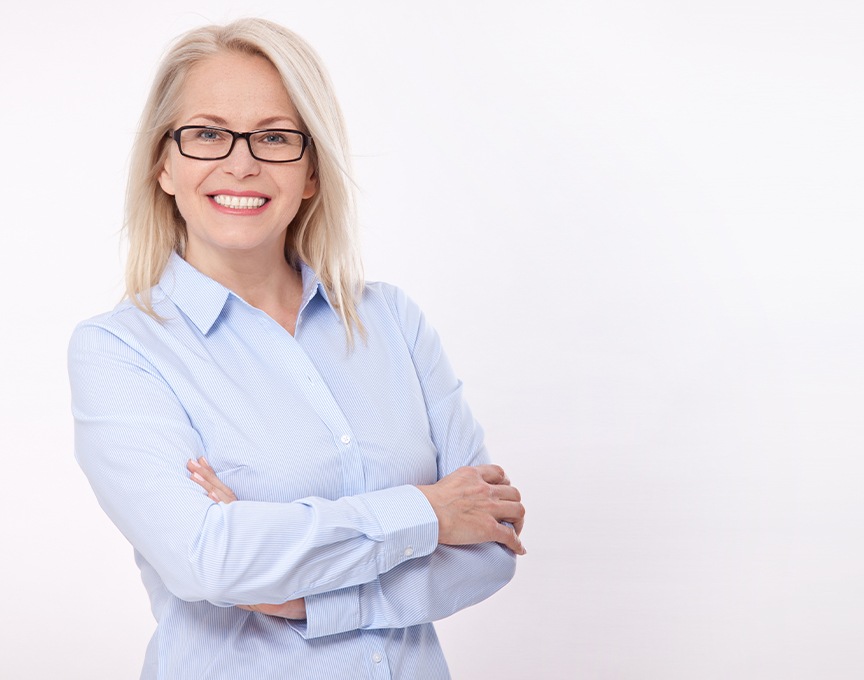 Woman with flawless smile thanks to dental bonding