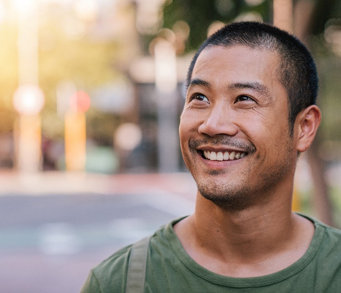 Man smiling with a dental crown in Millersville