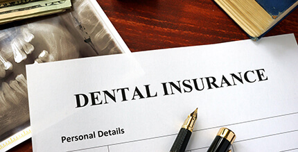 Dental insurance paperwork for the cost of dental emergencies