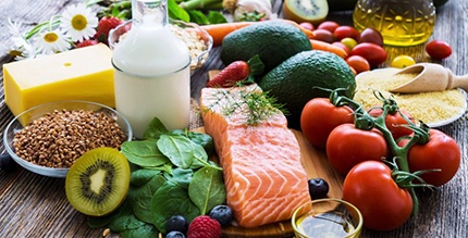 a table full of healthy food