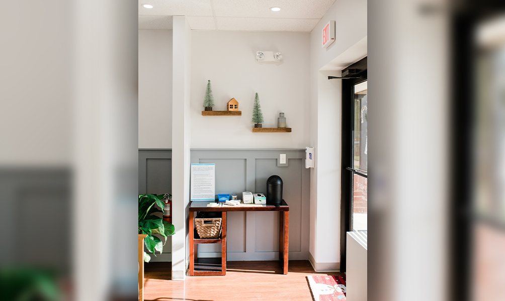 Dental office reception area