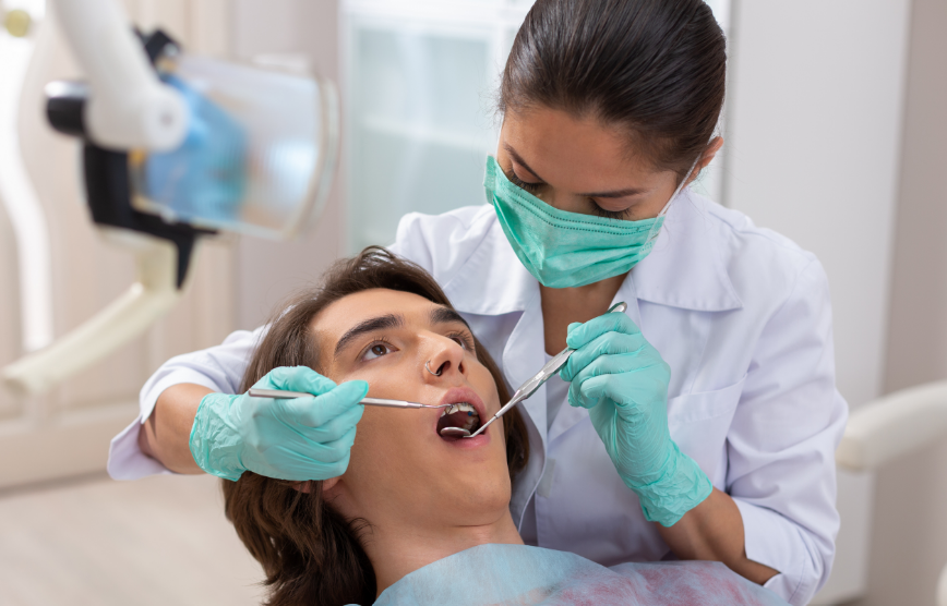 Teen undergoing a dental exam